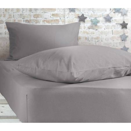 Σεντονι Μακο King Size Jersey 180X200+30 726-Light Gray - Nef Nef