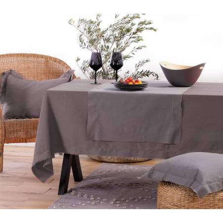 Τραπεζομάντηλο Minimal 140X140 Grey 100% Βαμβάκι