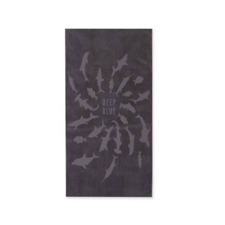 ΠΕΤΣΕΤΑ ΘΑΛΑΣΣΗΣ SHARK STYLE 80X160 GREY 100% BAMBAKI