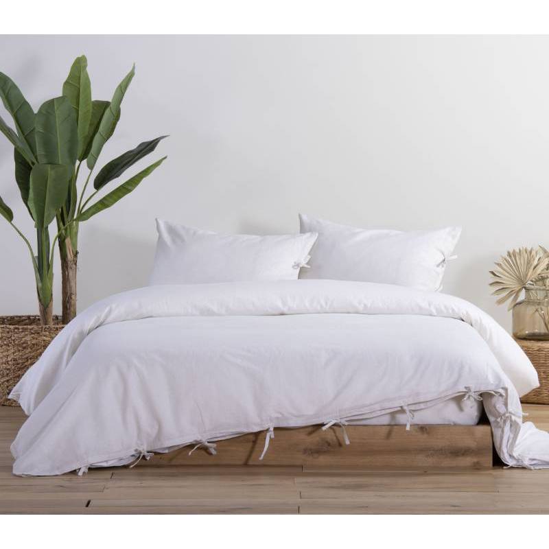 Παπλωματοθήκη Υπέρδιπλη Cotton-linen 50% Bambaki -50% Λινο Grey