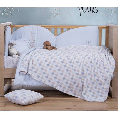 ΒΡΕΦΙΚΗ ΚΟΥΒΕΡΤΑ FLEECE ΚΟΥΝΙΑΣ SWEET RHOMBUS 110X150 NEF-NEF HOMEWARE - BLUE