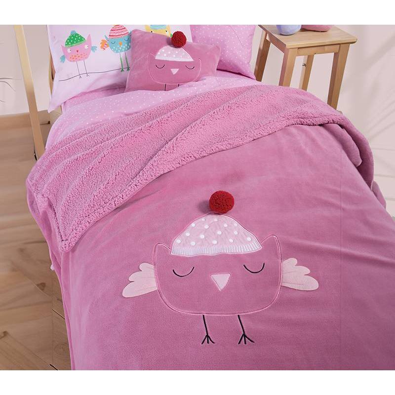 Παιδικό Διακοσμητικό Ριχτάρι Tweet So Sweet-lovely 130X180 NEF-NEF Homeware - Rose