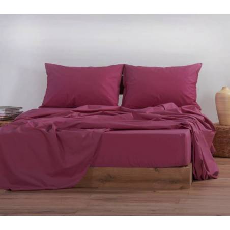 Σεντόνι Μεμονωμενο Διπλό Με Λαστιχο 140χ200+30 Basic NEF-NEF Homeware - 1218-bordo