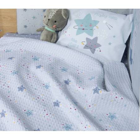 ΒΡΕΦΙΚΗ ΚΟΥΒΕΡΤΑ ΠΙΚΕ ΚΟΥΝΙΑΣ EXPLORE THE UNIVERSE 110X150 - L.BLUE - NEF-NEF HOMEWARE