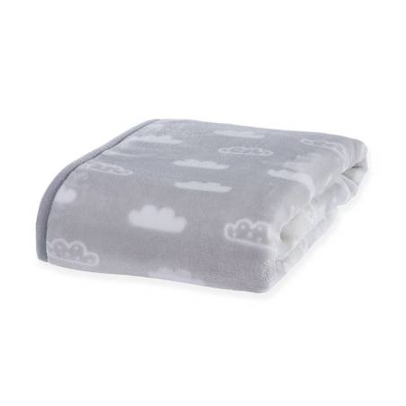 BΡΕΦΙΚΗ ΚΟΥΒΕΡΤΑ ΑΓΚΑΛΙΑΣ CLOUDS 75X110 GREY - NEF-NEF HOMEWARE