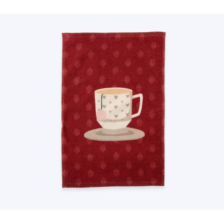 Ποτηρόπανο Βαμβ.cup Of Tea Βελουτε 40χ60 - Bordo - NEF-NEF Homeware