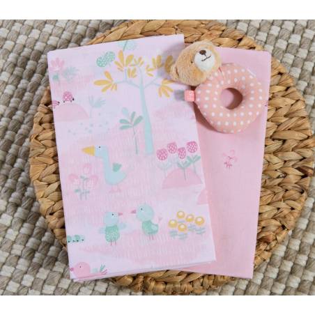 Βρεφικά Σετ Σεντόνια Λικνου 2τμχ Spring Happiness NEF-NEF Homeware