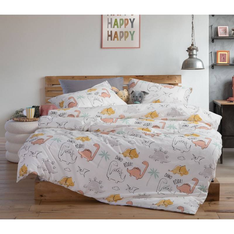 Παιδικα Σετ Σεντόνια Μονά Dinosaur Art 170X260 NEF-NEF Homeware