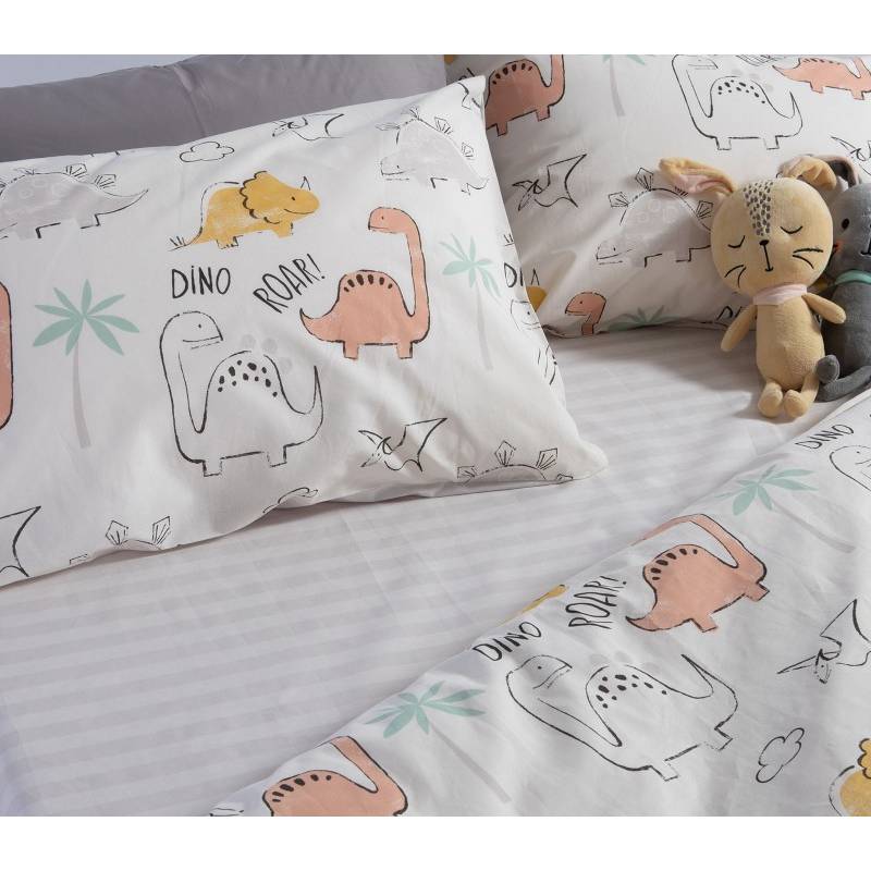 Παιδικα Σετ Σεντόνια Μονά Dinosaur Art 170X260 NEF-NEF Homeware