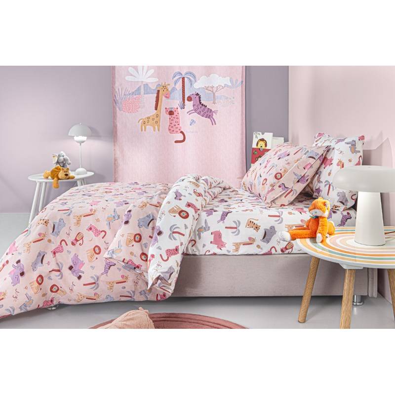 Σεντόνια Jungle Pink 165X250 Σετ 3τμχ