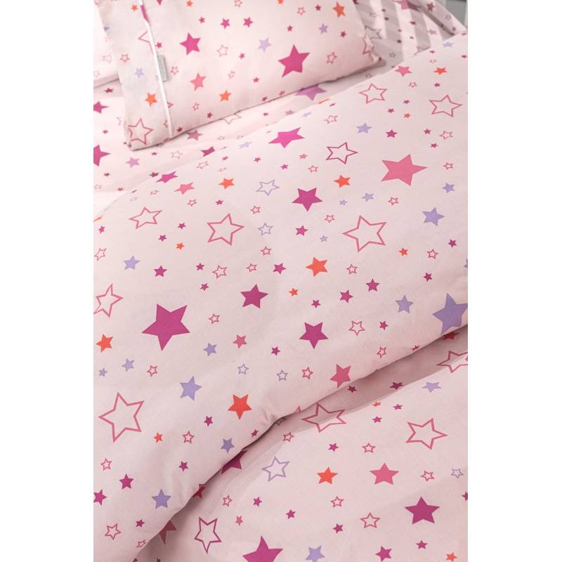 Σεντόνια Bebe Starland Pink Σετ 3τμχ (2x115x170 30X40)