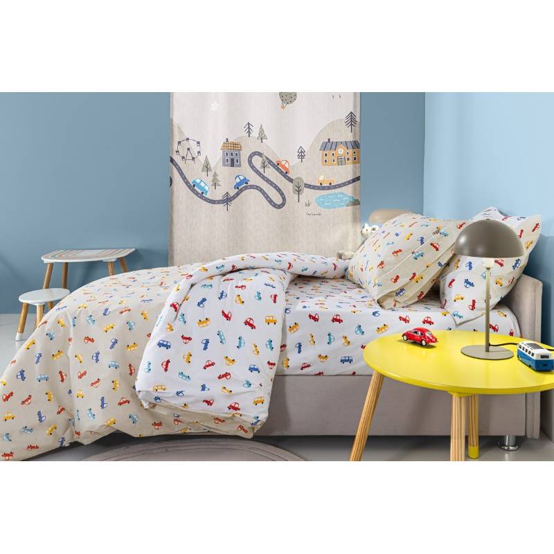 Σεντόνια Roadtrip Natural 165X250 Σετ 3τμχ