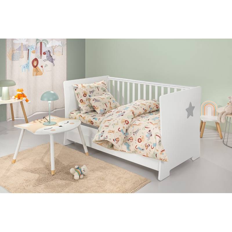 Σεντόνια Bebe Jungle Natural Σετ 3τμχ (2x115x170 30X40)