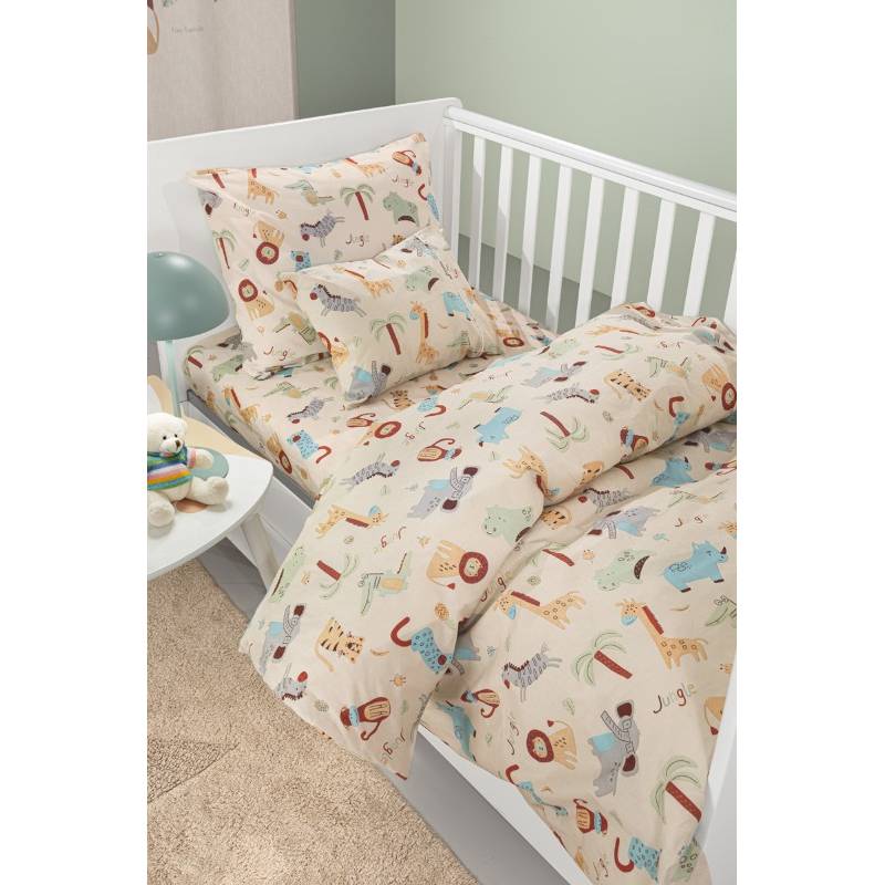 Σεντόνια Bebe Jungle Natural Σετ 3τμχ (2x115x170 30X40)