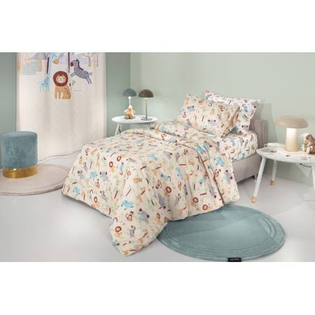 ΣΕΝΤΟΝΙΑ JUNGLE NATURAL 100X200+28 ΣΕΤ 3ΤΜΧ ΛΑΣΤΙΧΟ