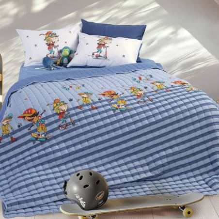 Παιδικό Κουβερλί Μικροϊνών In The City 180x240 Blue Nef-Nef Homeware