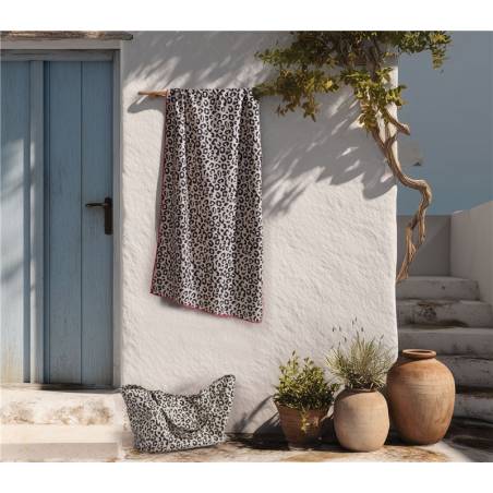 NEF-NEF Homeware Πετσέτα Θαλάσσης Kenya 80x160 BEIGE/BLACK