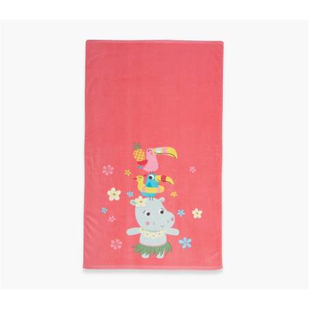 NEF-NEF Homeware Παιδική Πετσέτα Θαλάσσης Aloha Hippo 70x120 CORAL
